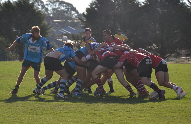 William 'Cazza' Ryan getting into the swing of things during Pythons match. Photo credit Sasha Mckenzie