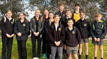 Canowindra High School students at the Western CHS Athletics Championships at Barden Park, Dubbo, last Friday.