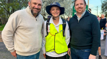 Scott Barrett MLC, Dusty Langby and Cabonne Council Deputy Mayor Jamie Jones.