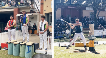 Alex Rice on the winners podium at the 2026 Royal Adelaide Show; and in full swing during competition.